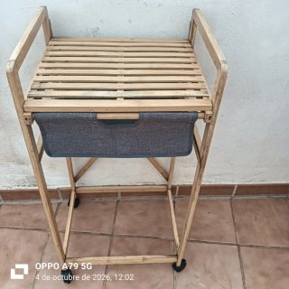 carrito de cocina y banco zapatero bajo de madera