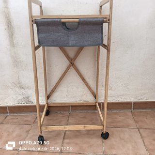 carrito de cocina y banco zapatero bajo de madera