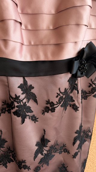 Traje Sonia Peña fiesta rosa y negro T.M