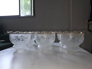 6 tulipas vintage de cristal esmerilado – lámpara