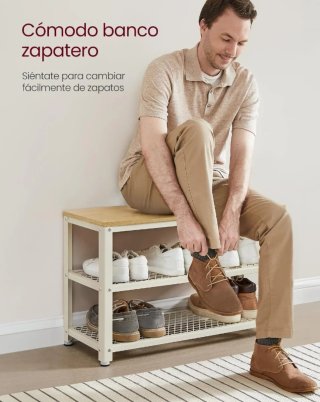 VASAGLE Banco Zapatero, con 2 Estantes