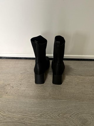 Botines Calcetín Negros Talla 38 Tacón Ancho