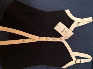 Top Zara Negro Blanco Talla S