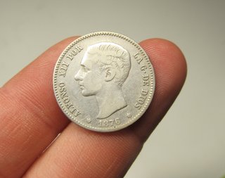 1 Peseta Alfonso XII 1876 Plata Madrid