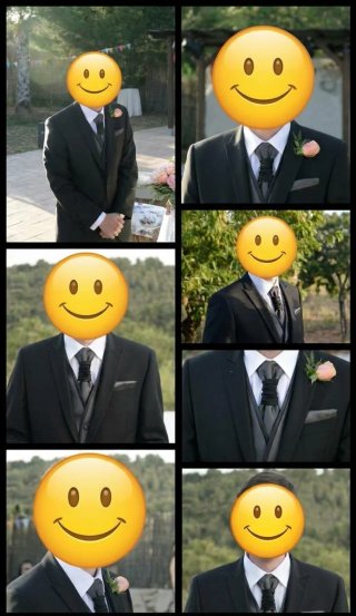 Traje de Novio Negro y Gris