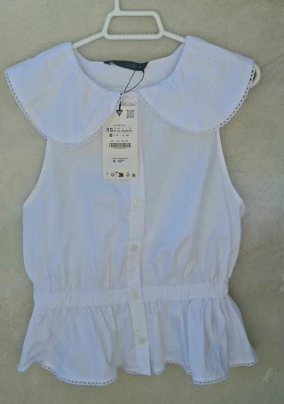Blusa Blanca Zara Talla XS