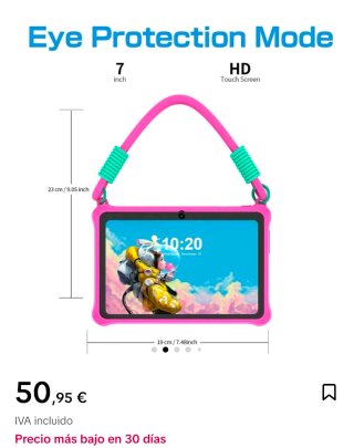 Tablet 7 para niños con protección ocular