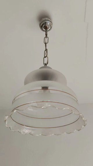 Lámpara de techo con tulipa de cristal