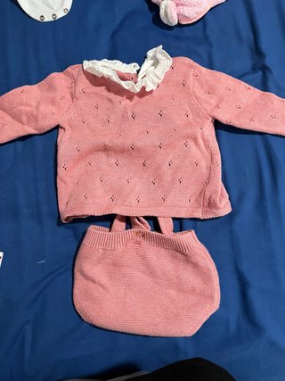 Conjunto bebé rosa jersey y bombacho 1-3 meses