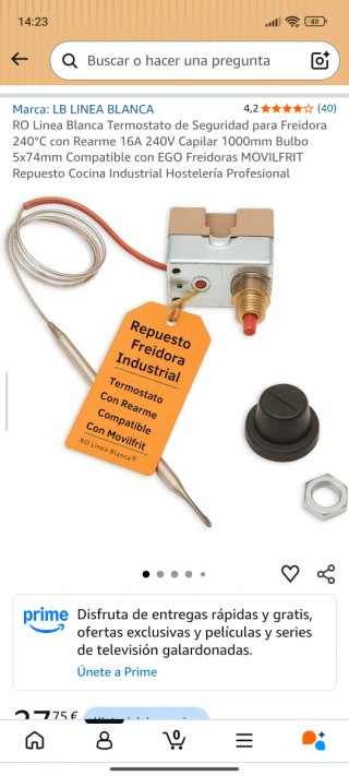 Termostato Freidora EGO 50-205°C