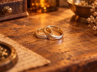 Pareja de Anillos de Acero Bañados en 18K