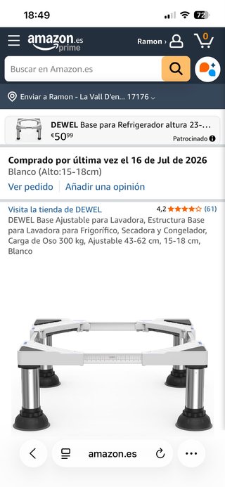 Base Ajustable Lavadora Nevera
