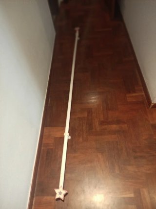 Barra de Cortina de Madera Blanca de 2 m
