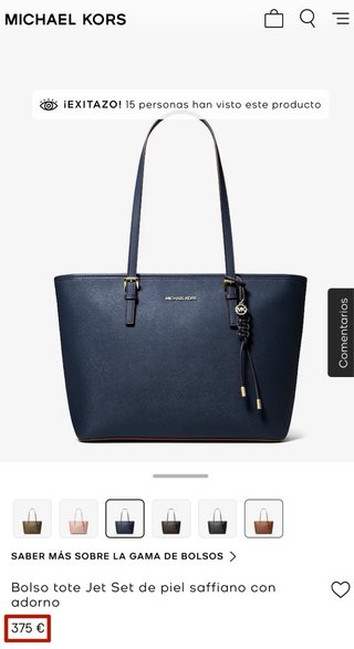 Bolso Michael Kors Piel Saffiano Azul Marino