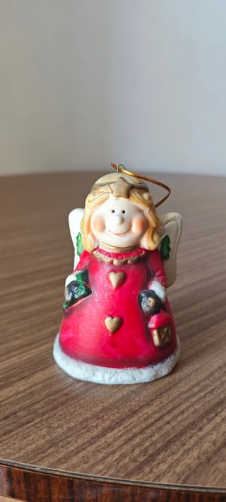 Campanella Angelo Natale Ceramica Cloche Bell Noel
