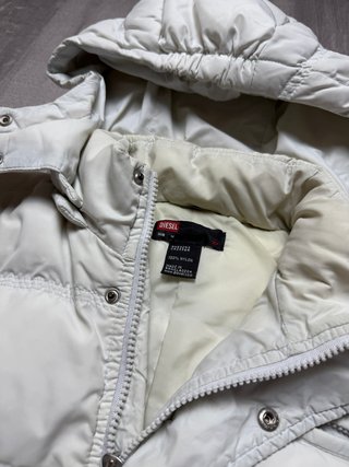 Diesel Piumino Vintage Bianco Taglia M Y2K