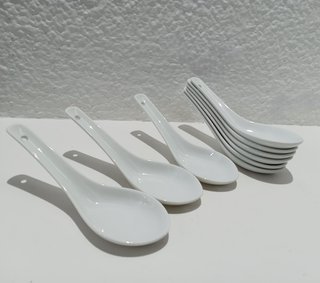 42 Cucharitas canapé de porcelana