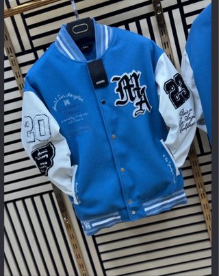 Chaqueta Varsity Amiri Azul y Blanca