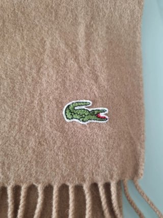 Bufanda Lacoste 100% Lana Original Vintage Camel