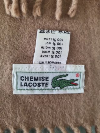 Bufanda Lacoste 100% Lana Original Vintage Camel