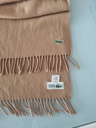 Bufanda Lacoste 100% Lana Original Vintage Camel