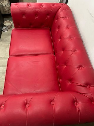Divano Chester 2 Posti Pelle Sintetica Rosso