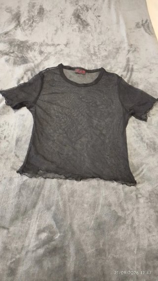 Camiseta de malla negra talla M