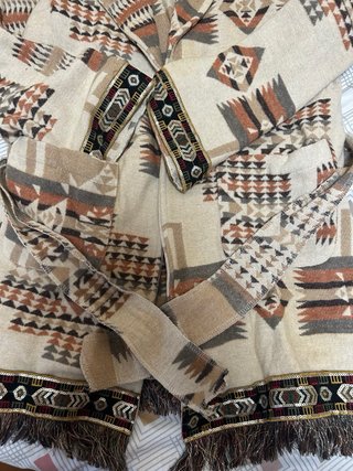 Chaqueta Estampada Étnica Beis