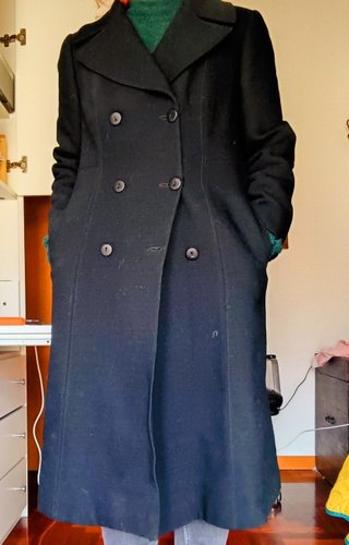 Cappotto blu doppio petto