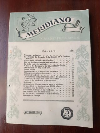 Antigua revista Meridiano 1944