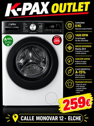 Lavadora Artica 8kg 1400 RPM