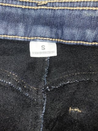 Jeans elasticizzati felpati blu