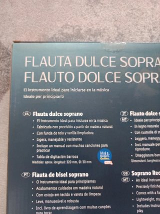 Flauta Dulce Soprano Madera Natural