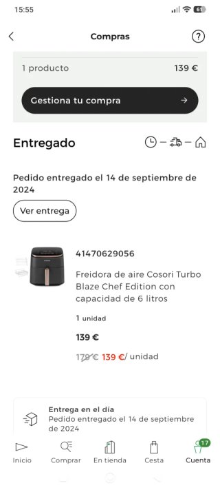 Freidora de aire Cosori