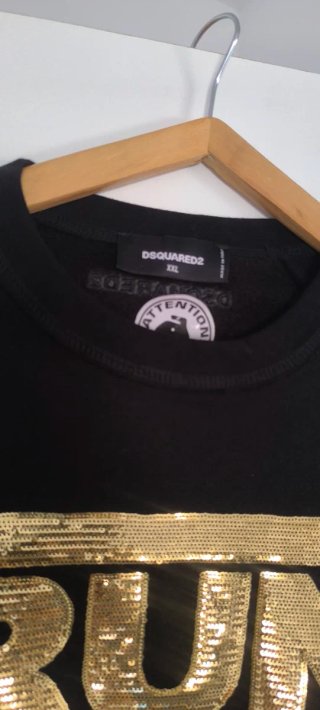 RUN DAN Sudadera Negra XXL Lentejuelas Icon hombre