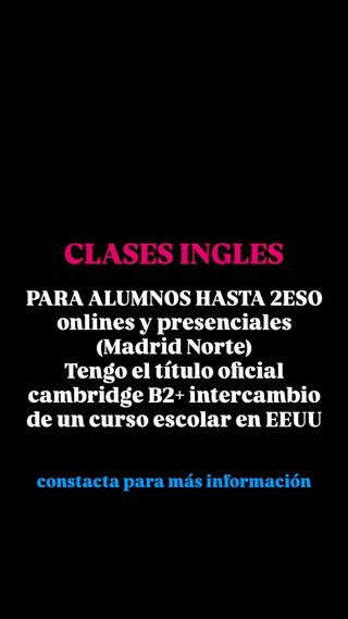 Profesor particular inglés