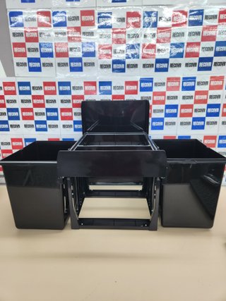 Cubo de Basura 2 Compartimentos, Papelera Cocina Extraíble Bajo Fregadero, 2x15 L, 35,1 x 34,3 x 48 cm, Negro Relaxdays