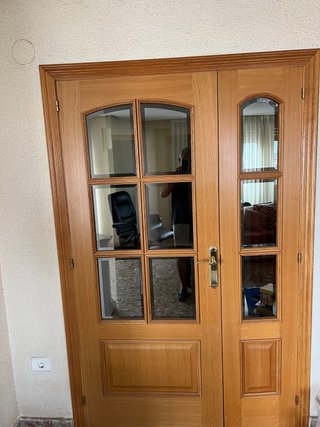 Puertas de madera con cristal
