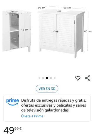 VASAGLE Mueble de Lavabo, 2 Puertas de Persiana