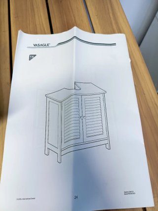 VASAGLE Mueble de Lavabo, 2 Puertas de Persiana