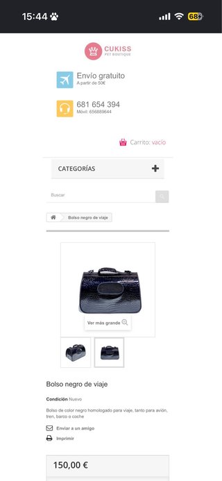 Transportín para Perro XS Homologado