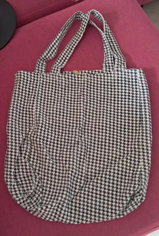 Bolso Tote de Hombro Estampado Pata de Gallo