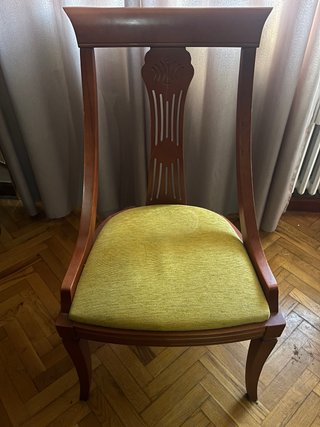 Set 4 Sillas Madera Tapizado Tela