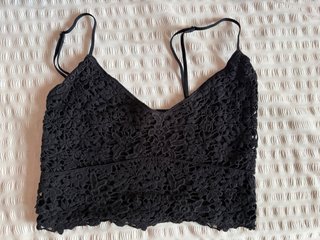 Top negro encaje tirantes