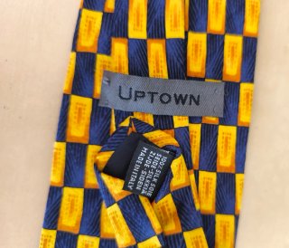 Cravatta Uomo Fantasia Geometrica Blu Giallo