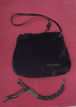 Bolso de fiesta de pelo negro
