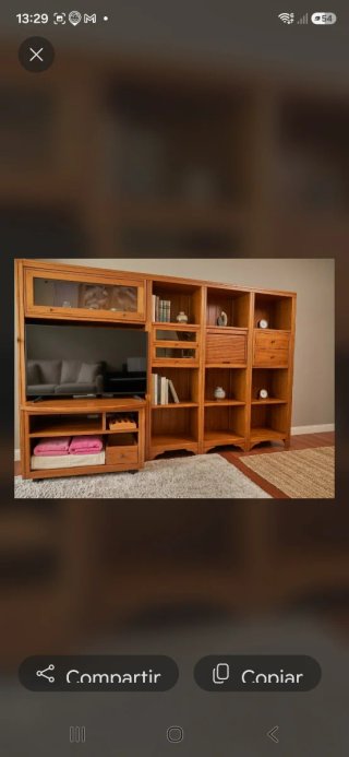 Conjunto de 5 Muebles de Madera. Libros y TV