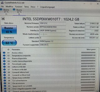 SSD Intel 600P NVMe 1TB Non Funzionante