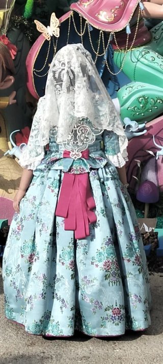 Traje Fallera Niña 5-8 Años Azul/Rosa