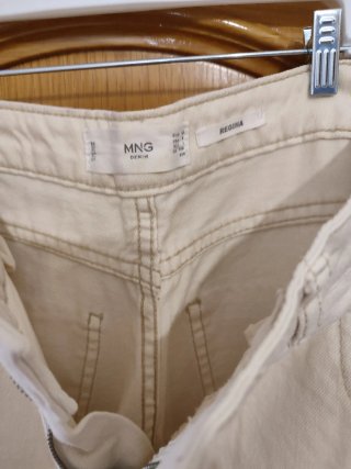 Pantalones Mango Beige Talla M